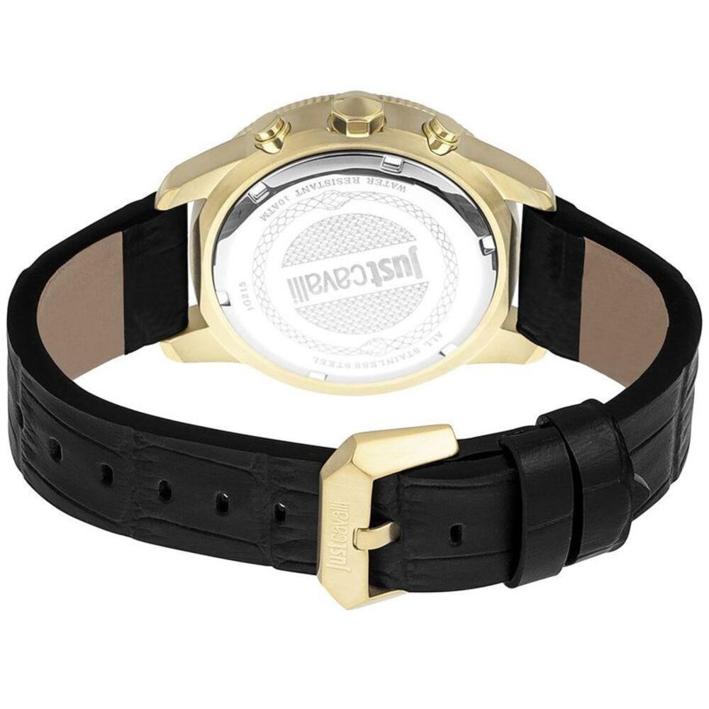 Just Cavalli Classic Leather Dress Watch Men Black Watches - Picture 2 of 3